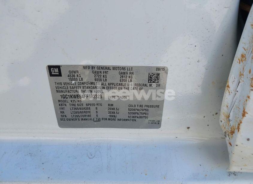 Photo 9 of 2015 Chevrolet Silverado 2500HD LTZ (VIN 1GC1KWE84FF682323)