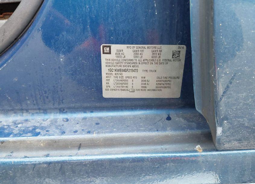 Photo 9 of 2016 Chevrolet Silverado 2500HD LTZ (VIN 1GC1KWE84GF215470)