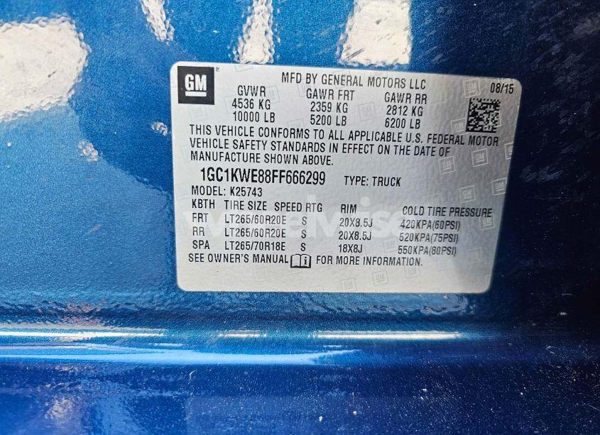 Photo 9 of 2015 Chevrolet Silverado 2500HD LTZ (VIN 1GC1KWE88FF666299)