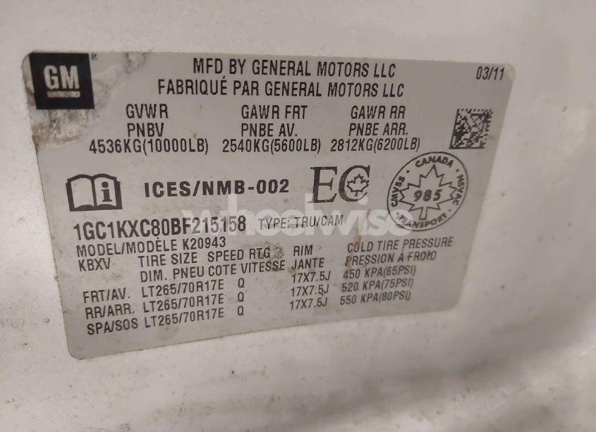 Photo 9 of 2011 Chevrolet Silverado 2500HD LT (VIN 1GC1KXC80BF215158)