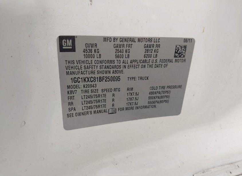 Photo 9 of 2011 Chevrolet Silverado 2500HD LT (VIN 1GC1KXC81BF250095)