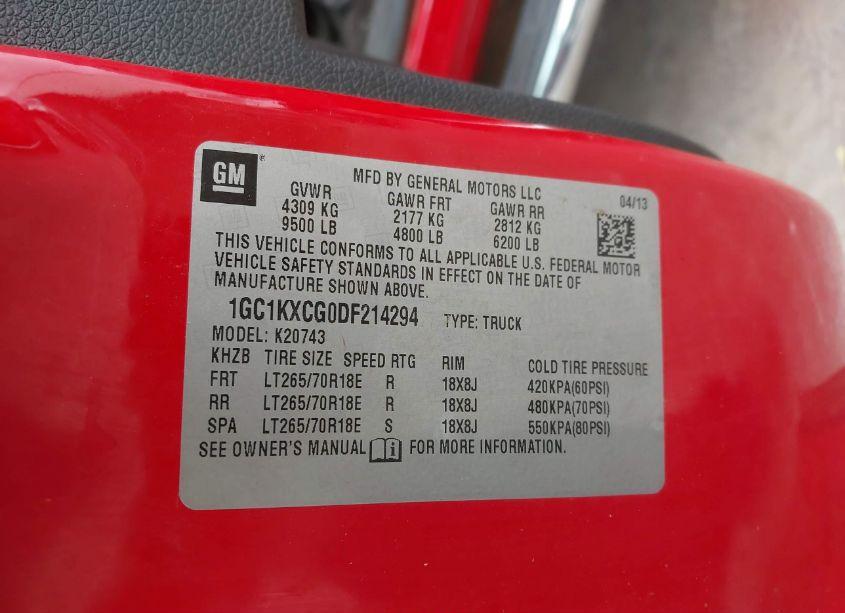 Photo 9 of 2013 Chevrolet Silverado 2500HD LT (VIN 1GC1KXCG0DF214294)