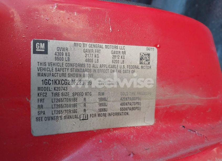 Photo 9 of 2011 Chevrolet Silverado 2500HD LT (VIN 1GC1KXCG2BF223799)