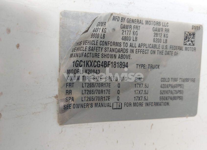 Photo 9 of 2011 Chevrolet Silverado 2500HD LT (VIN 1GC1KXCG4BF181894)