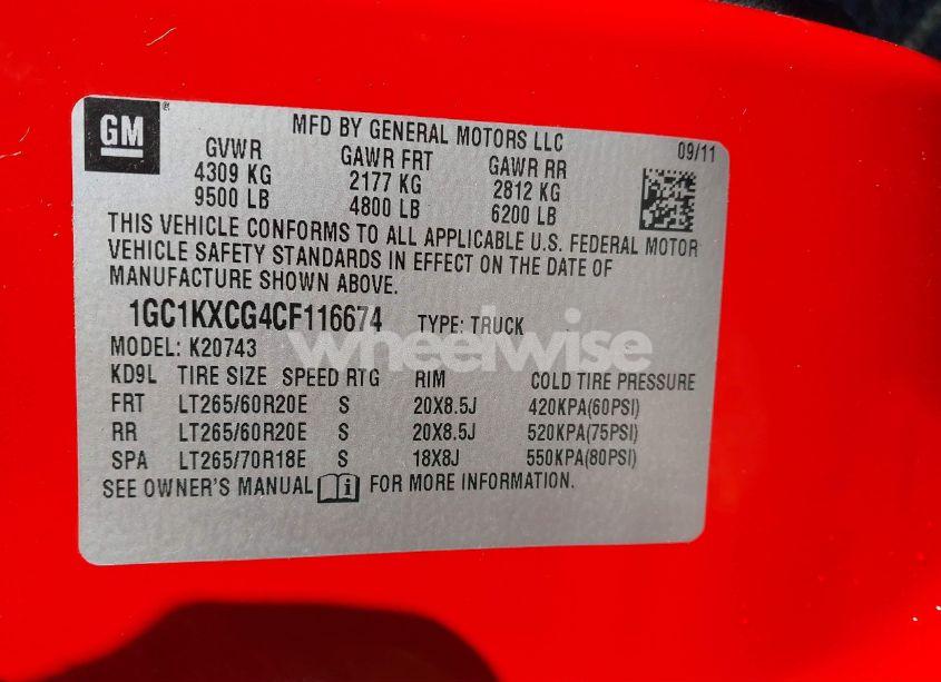 Photo 9 of 2012 Chevrolet Silverado 2500HD LT (VIN 1GC1KXCG4CF116674)