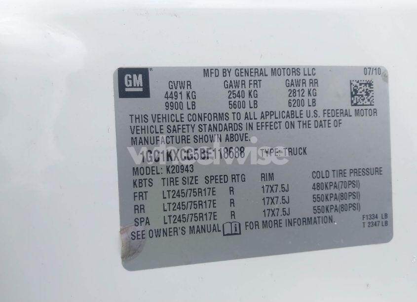 Photo 9 of 2011 Chevrolet Silverado 2500HD LT (VIN 1GC1KXCG5BF118688)