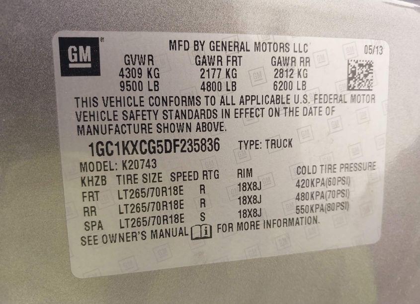Photo 9 of 2013 Chevrolet Silverado 2500HD LT (VIN 1GC1KXCG5DF235836)