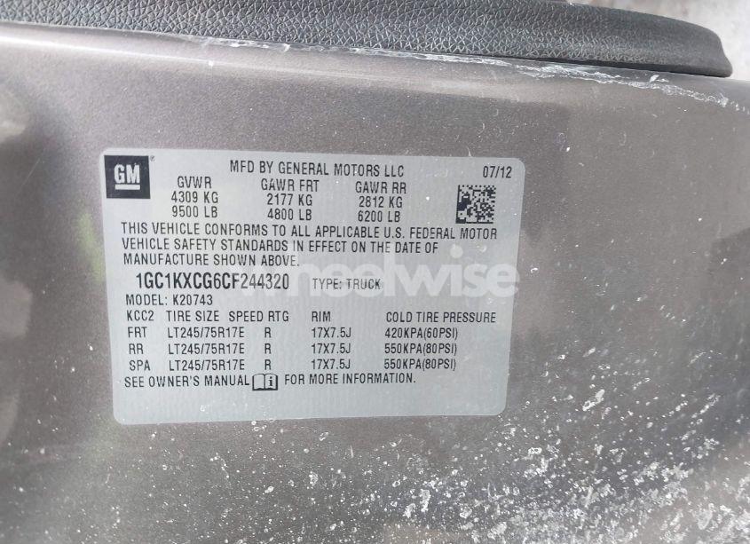 Photo 9 of 2012 Chevrolet Silverado 2500HD LT (VIN 1GC1KXCG6CF244320)