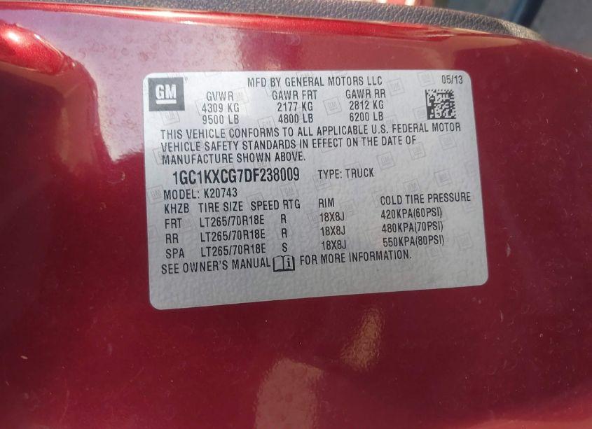 Photo 9 of 2013 Chevrolet Silverado 2500HD LT (VIN 1GC1KXCG7DF238009)