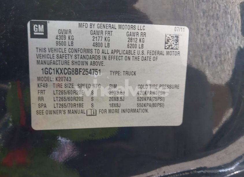 Photo 9 of 2011 Chevrolet Silverado 2500HD LT (VIN 1GC1KXCG8BF254751)