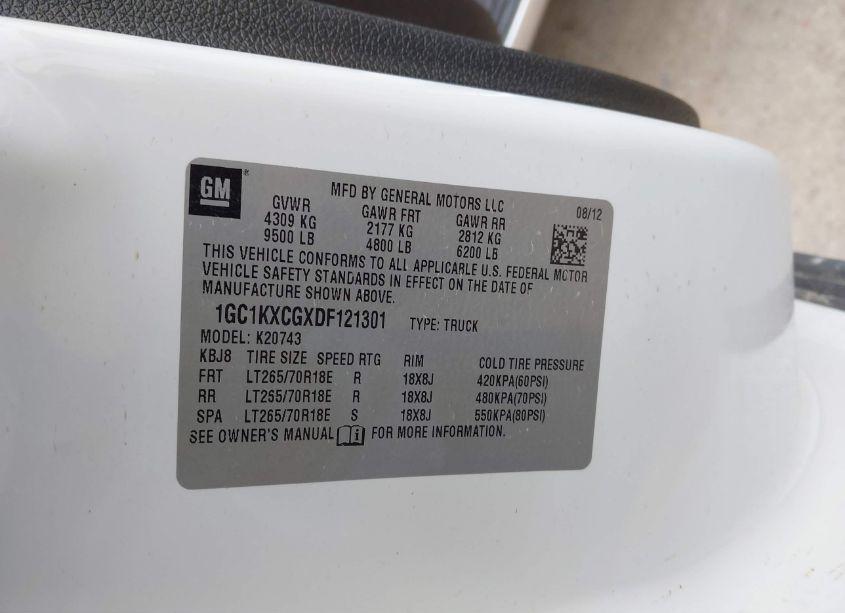 Photo 9 of 2013 Chevrolet Silverado 2500HD LT (VIN 1GC1KXCGXDF121301)