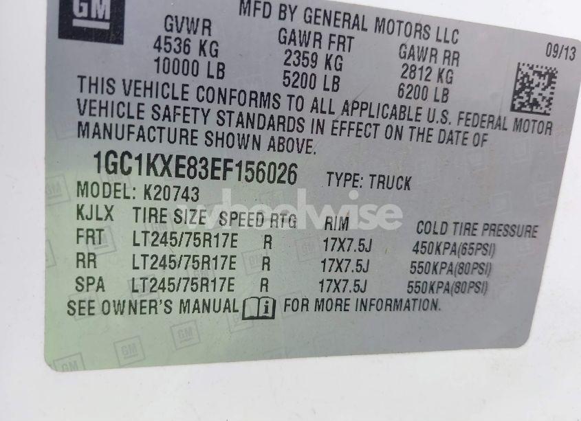 Photo 9 of 2014 Chevrolet Silverado 2500HD LT (VIN 1GC1KXE83EF156026)