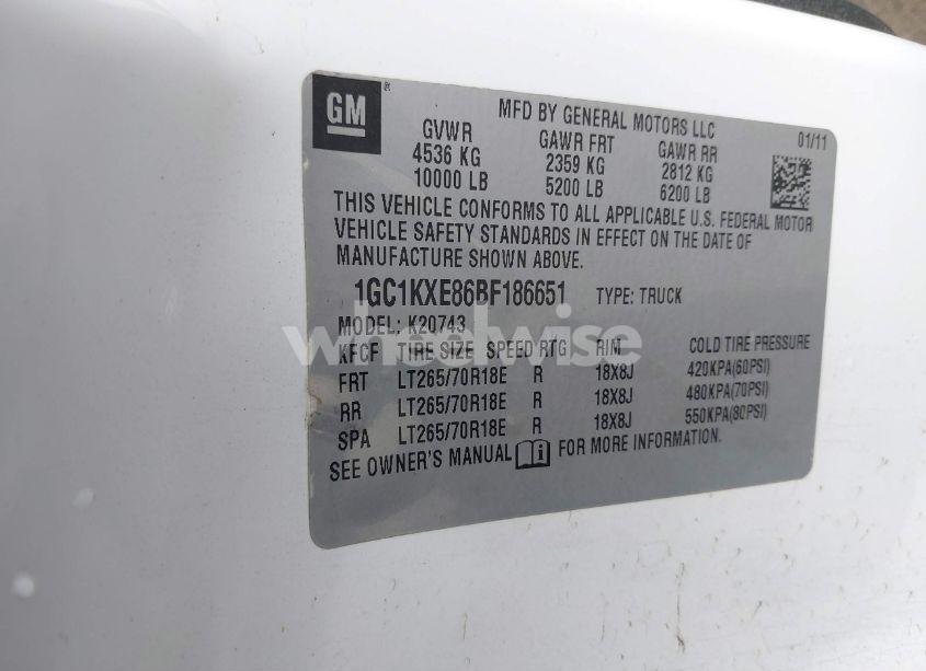 Photo 9 of 2011 Chevrolet Silverado 2500HD LT (VIN 1GC1KXE86BF186651)