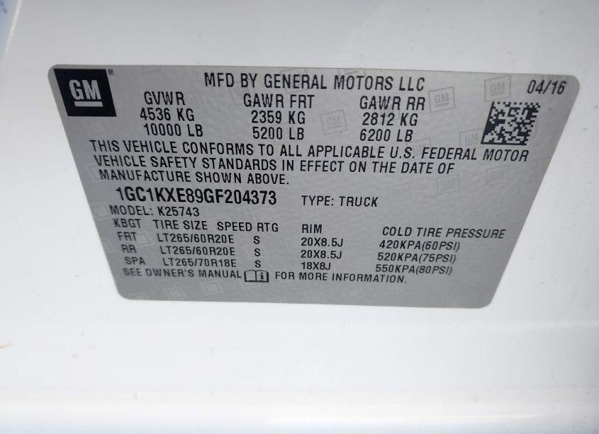 Photo 9 of 2016 Chevrolet Silverado 2500HD HIGH COUNTRY (VIN 1GC1KXE89GF204373)