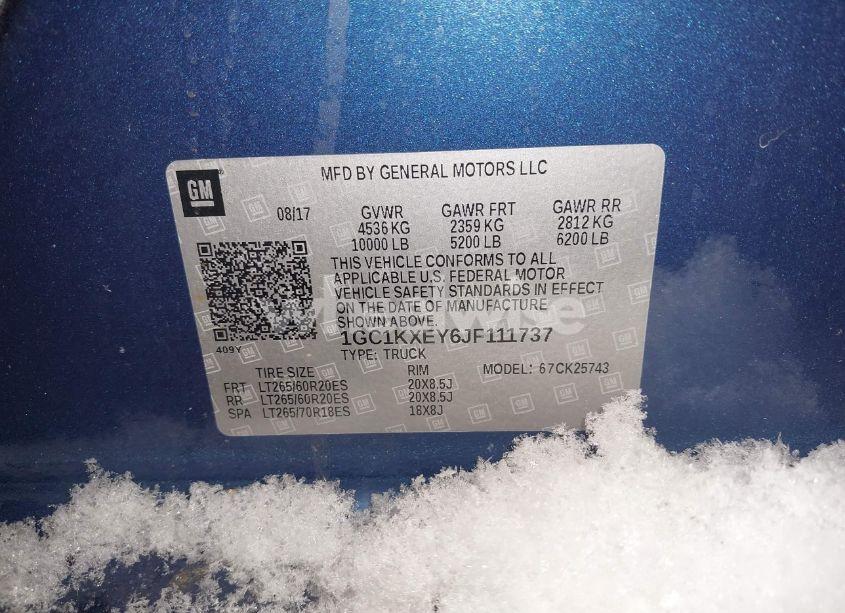 Photo 9 of 2018 Chevrolet Silverado 2500HD HIGH COUNTRY (VIN 1GC1KXEY6JF111737)