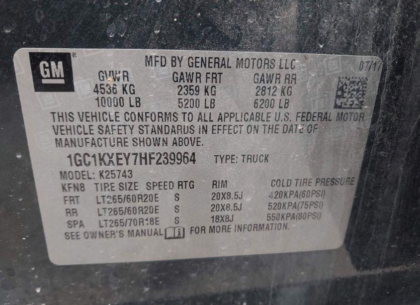 Photo 9 of 2017 Chevrolet Silverado 2500HD HIGH COUNTRY (VIN 1GC1KXEY7HF239964)