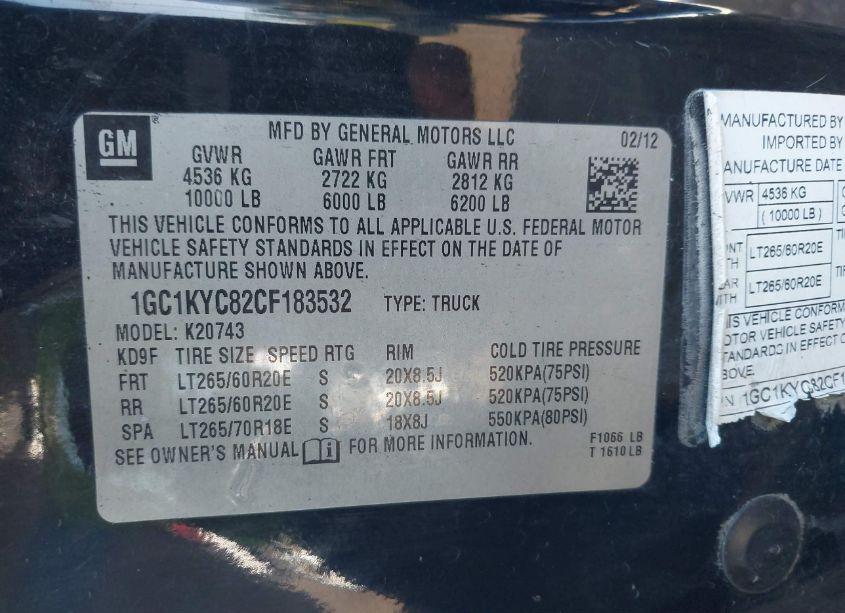 Photo 9 of 2012 Chevrolet Silverado 2500HD LTZ (VIN 1GC1KYC82CF183532)