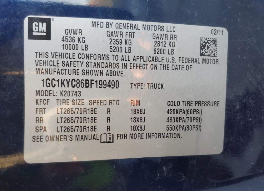 Photo 9 of 2011 Chevrolet Silverado 2500HD LTZ (VIN 1GC1KYC86BF199490)