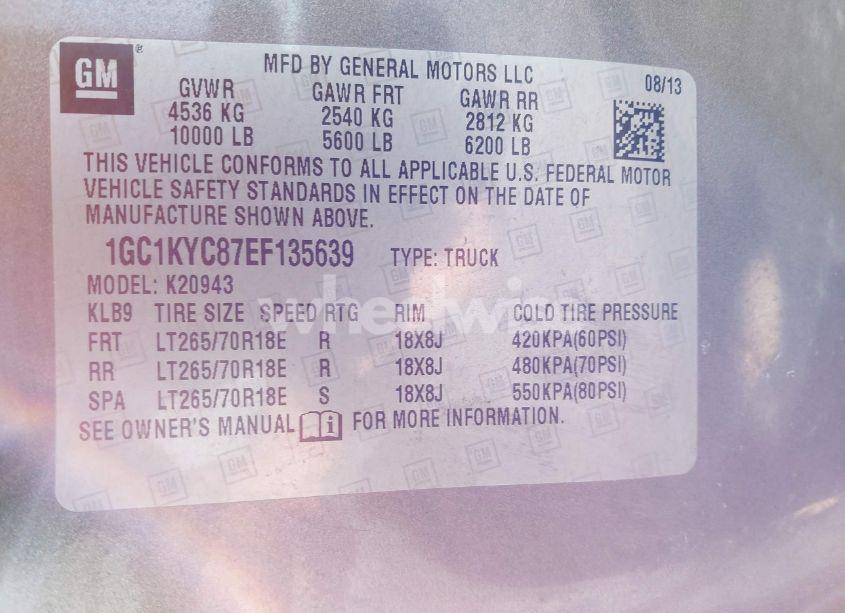 Photo 9 of 2014 Chevrolet Silverado 2500HD LTZ (VIN 1GC1KYC87EF135639)