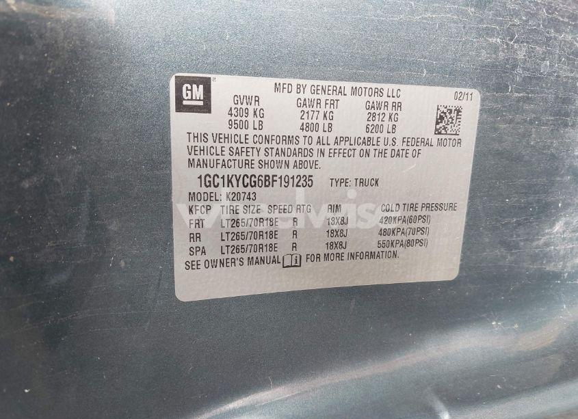 Photo 9 of 2011 Chevrolet Silverado 2500HD LTZ (VIN 1GC1KYCG6BF191235)