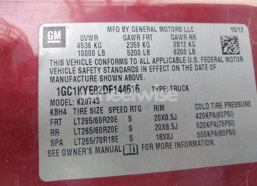 Photo 9 of 2013 Chevrolet Silverado 2500HD LTZ (VIN 1GC1KYE82DF144616)
