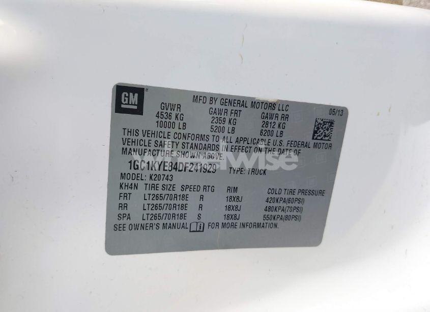 Photo 9 of 2013 Chevrolet Silverado 2500HD LTZ (VIN 1GC1KYE84DF241929)