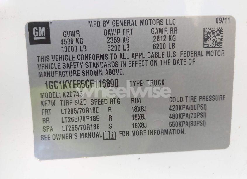 Photo 9 of 2012 Chevrolet Silverado 2500HD LTZ (VIN 1GC1KYE85CF116890)