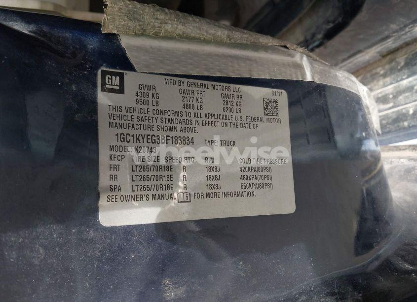 Photo 9 of 2011 Chevrolet Silverado 2500HD LTZ (VIN 1GC1KYEG3BF183834)