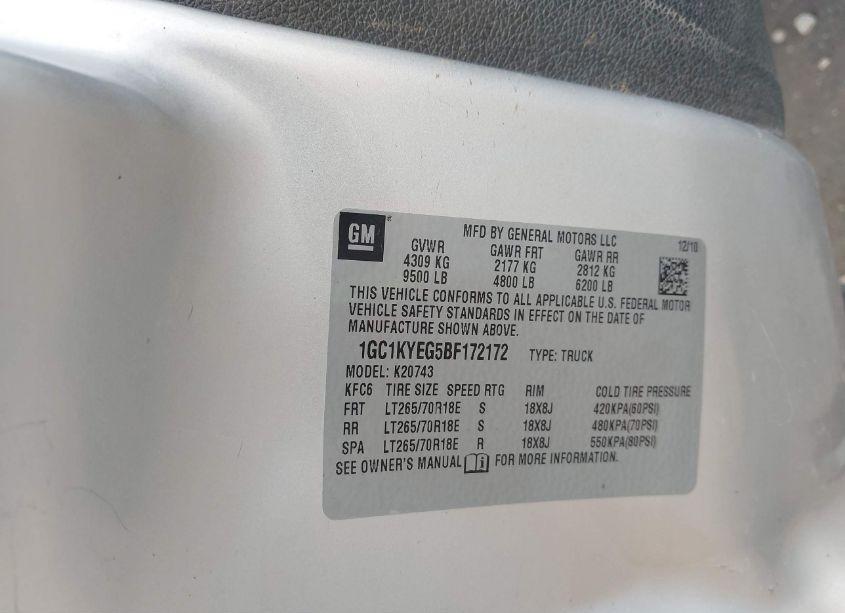 Photo 9 of 2011 Chevrolet Silverado 2500HD LTZ (VIN 1GC1KYEG5BF172172)