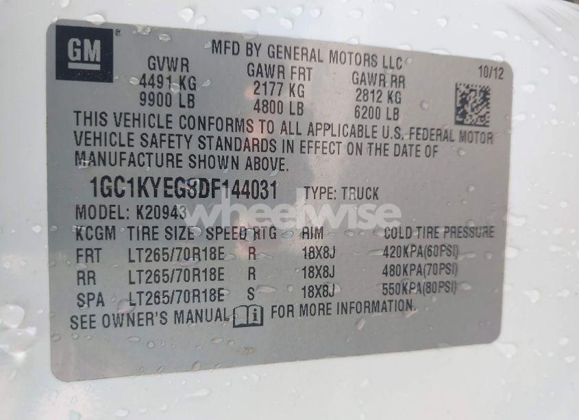 Photo 9 of 2013 Chevrolet Silverado 2500HD LTZ (VIN 1GC1KYEG8DF144031)