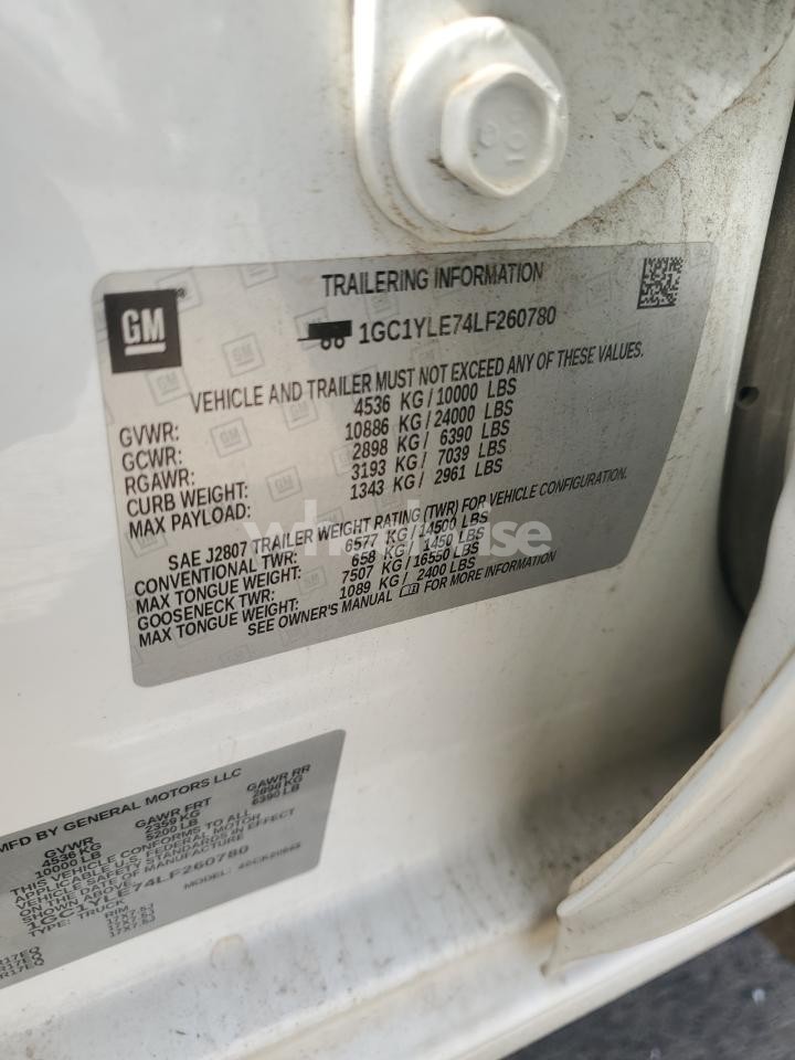 Photo 12 of 2020 CHEVROLET SILVERADO K2500 HEAVY DUTY (VIN 1GC1YLE74LF260780)