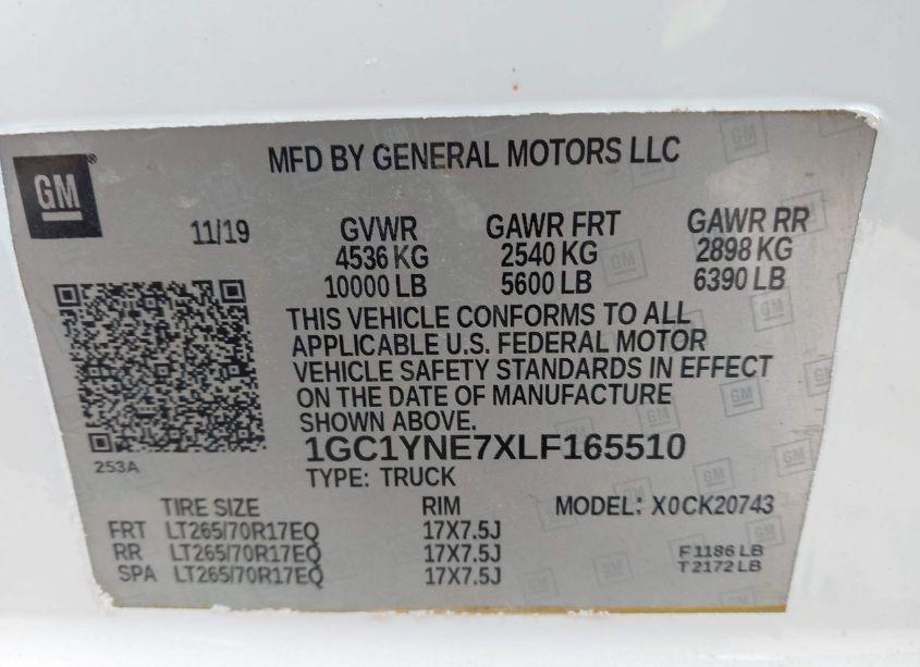 Photo 9 of 2020 Chevrolet Silverado 2500HD 4WD STANDARD BED LT (VIN 1GC1YNE7XLF165510)