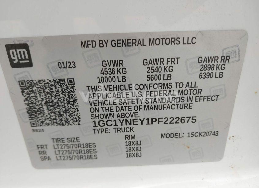 Photo 9 of 2023 Chevrolet Silverado 2500HD 4WD STANDARD BED LT (VIN 1GC1YNEY1PF222675)