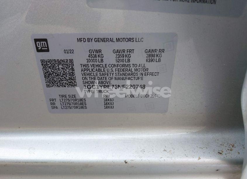 Photo 9 of 2022 Chevrolet Silverado 2500HD 4WD LONG BED LTZ (VIN 1GC1YPE73NF220748)
