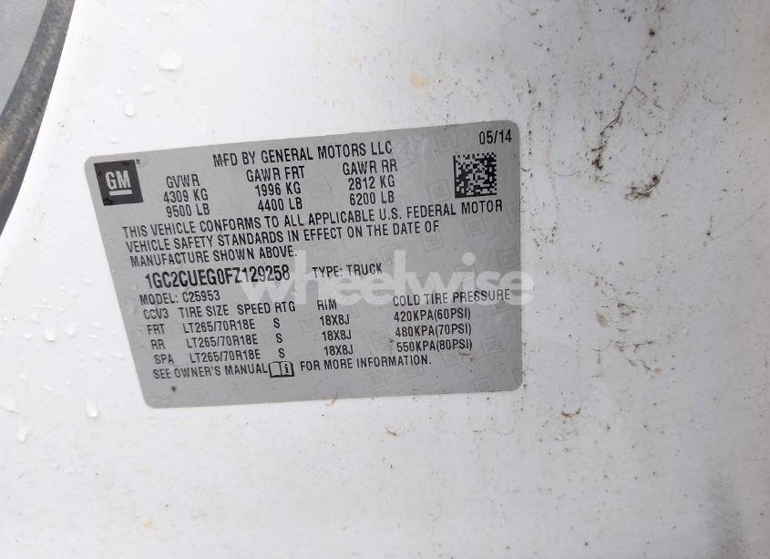 Photo 9 of 2015 Chevrolet Silverado 2500HD WT (VIN 1GC2CUEG0FZ129258)