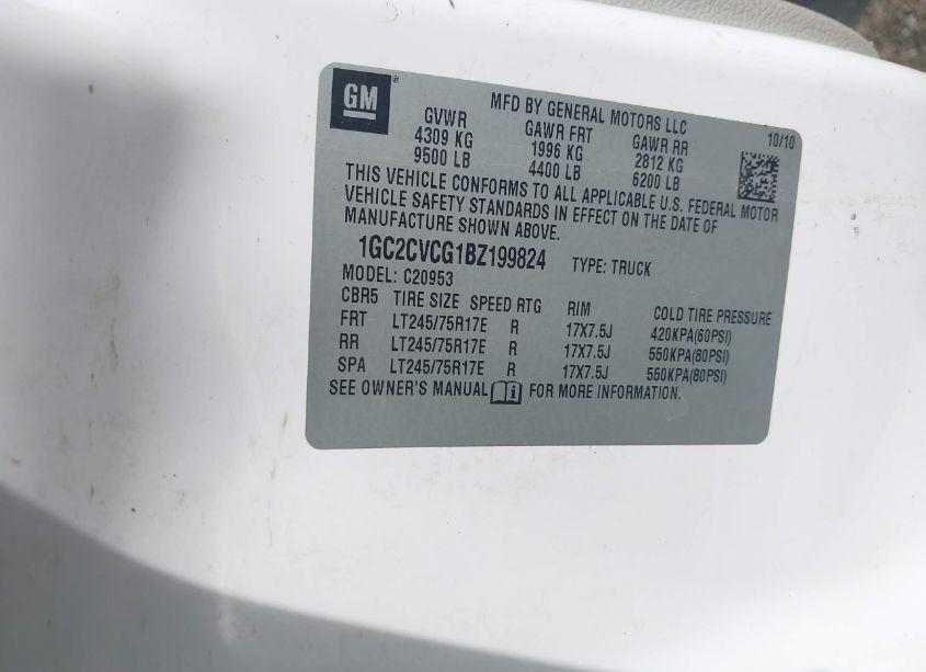 Photo 9 of 2011 Chevrolet Silverado 2500HD WORK TRUCK (VIN 1GC2CVCG1BZ199824)