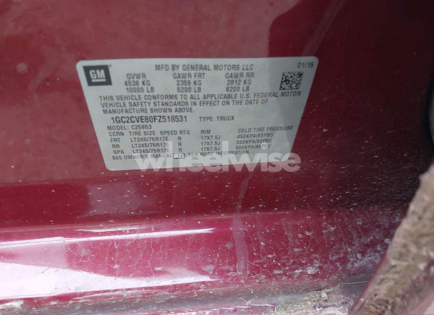 Photo 9 of 2015 Chevrolet Silverado 2500HD LT (VIN 1GC2CVE80FZ518531)