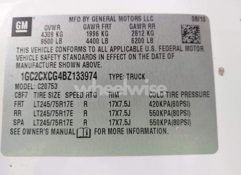 Photo 9 of 2011 Chevrolet Silverado 2500HD LT (VIN 1GC2CXCG4BZ133974)