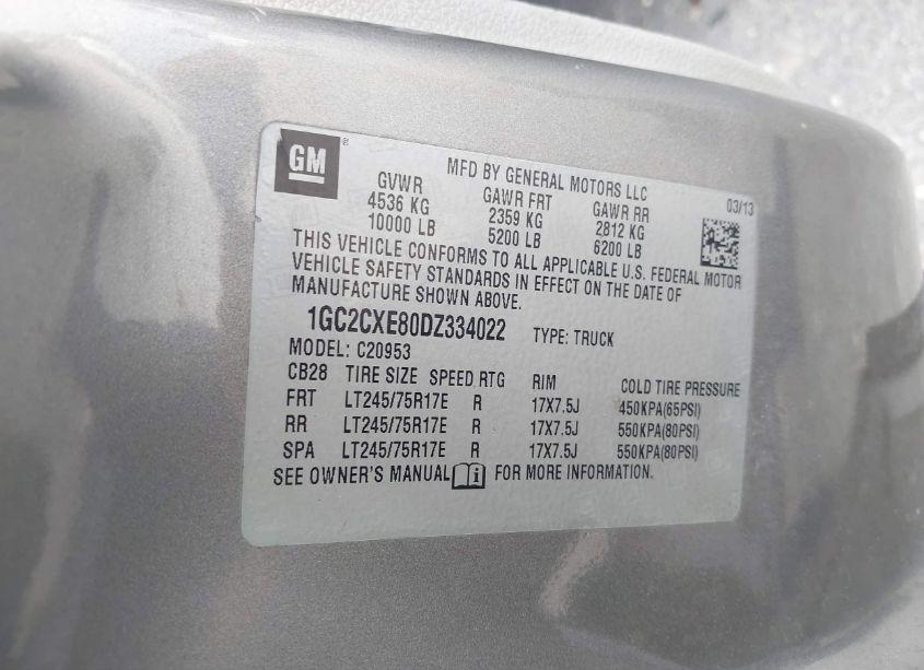 Photo 9 of 2013 Chevrolet Silverado 2500HD LT (VIN 1GC2CXE80DZ334022)
