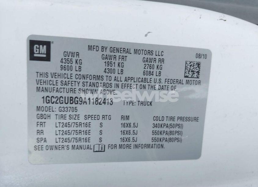 Photo 9 of 2010 Chevrolet Express 3500 WORK VAN (VIN 1GC2GUBG9A1182413)