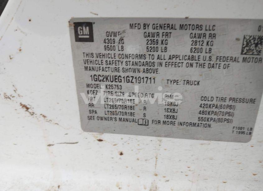 Photo 9 of 2016 Chevrolet Silverado 2500HD WT (VIN 1GC2KUEG1GZ191711)