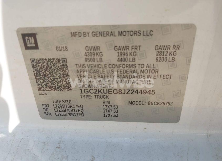 Photo 9 of 2018 Chevrolet Silverado 2500HD WT (VIN 1GC2KUEG8JZ244945)