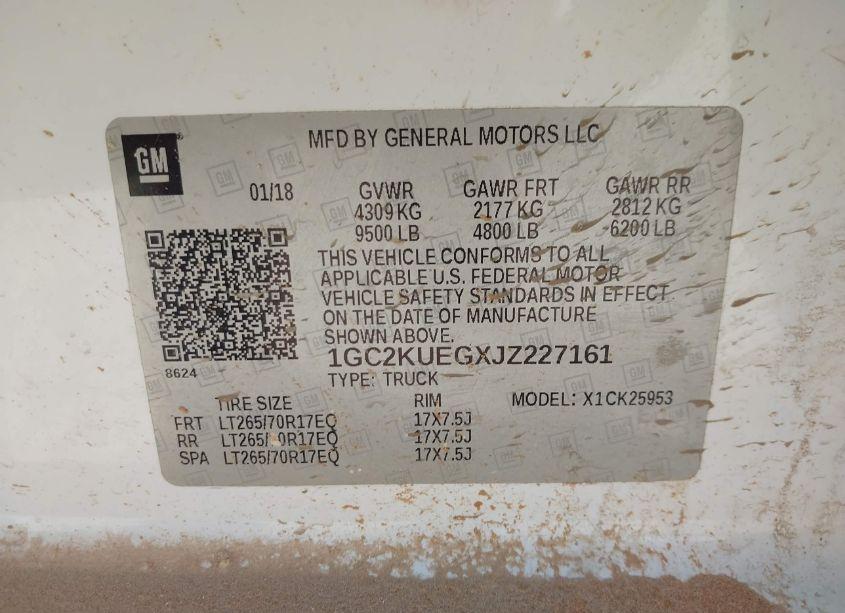 Photo 9 of 2018 Chevrolet Silverado 2500HD WT (VIN 1GC2KUEGXJZ227161)