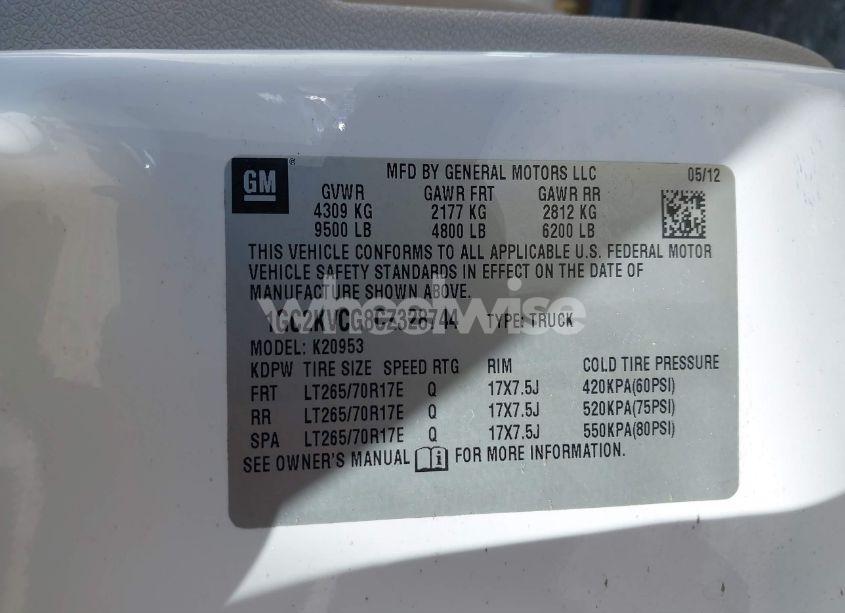 Photo 9 of 2012 Chevrolet Silverado 2500HD WORK TRUCK (VIN 1GC2KVCG8CZ328744)