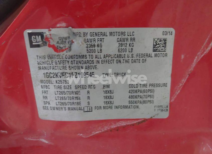 Photo 9 of 2015 Chevrolet Silverado 2500HD LT (VIN 1GC2KVEG1FZ109545)