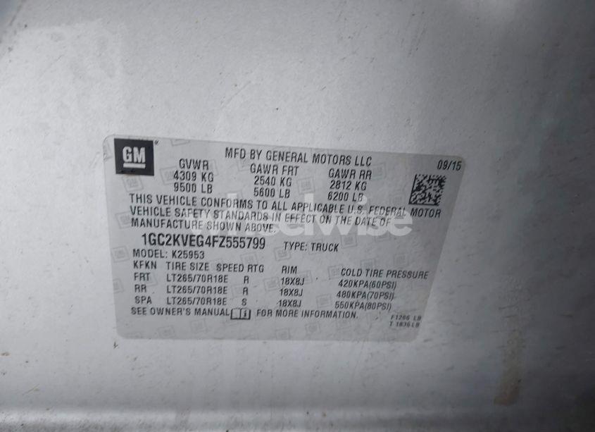 Photo 9 of 2015 Chevrolet Silverado 2500HD LT (VIN 1GC2KVEG4FZ555799)