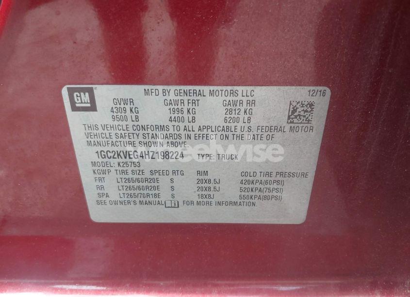 Photo 9 of 2017 Chevrolet Silverado 2500HD LT (VIN 1GC2KVEG4HZ198224)