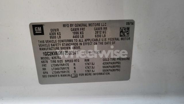 Photo 10 of 2015 CHEVROLET SILVERADO K2500 HEAVY DUTY LT (VIN 1GC2KVEG6FZ502571)