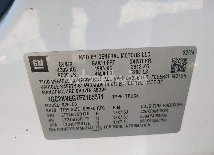 Photo 9 of 2015 Chevrolet Silverado 2500HD LT (VIN 1GC2KVEG7FZ105371)