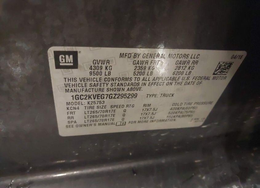 Photo 9 of 2016 Chevrolet Silverado 2500HD LT (VIN 1GC2KVEG7GZ295299)